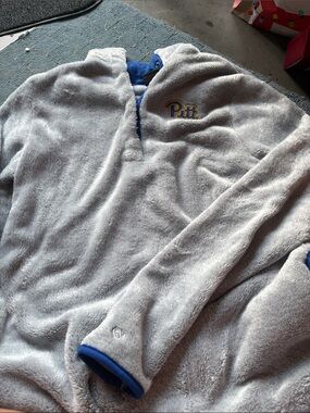 Pitt Grey Plush Quarter-Zip Pullover